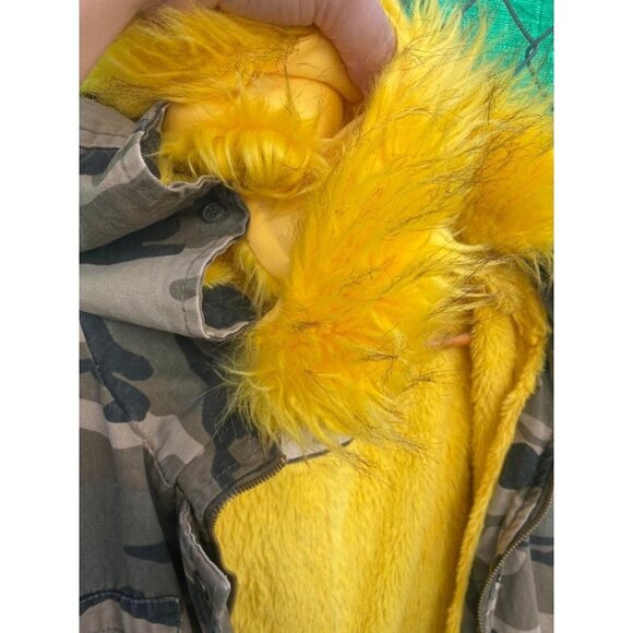 Camouflage Military Style Puffer Jacket Fleece Lining Medium - Picture 9 of 10